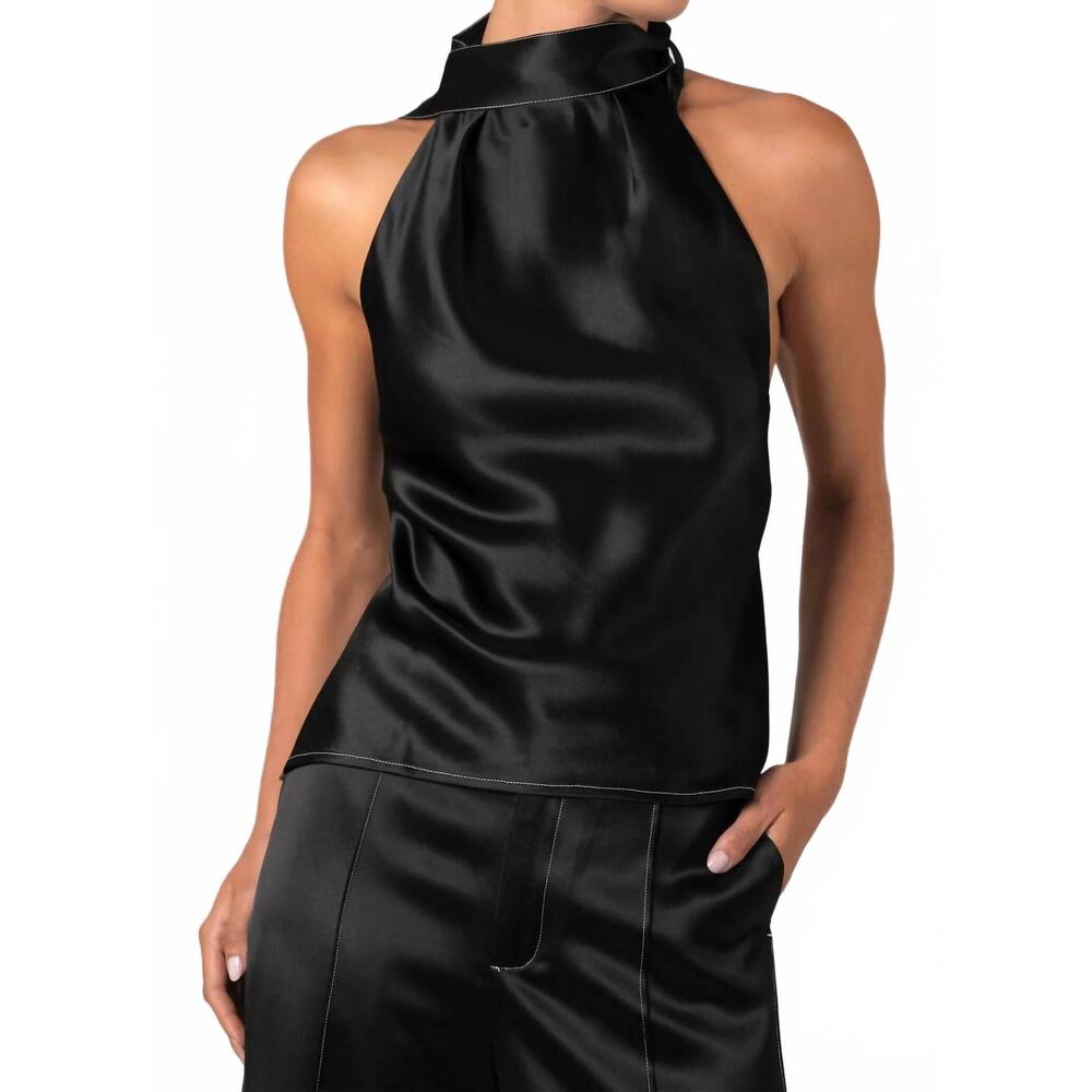 NEW NONCHALANT LABEL lucy halter sleeveless top in black
